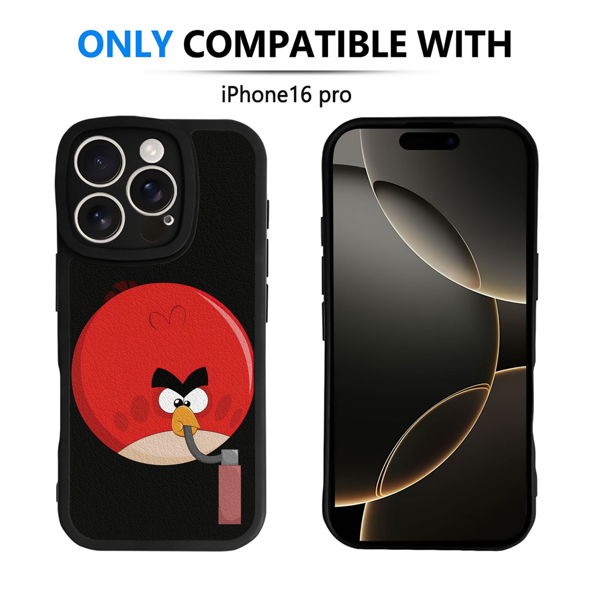 （画像用） Angry Birds アングリーバード 【iPhone 16シリーズ対応】シリコンスマホケース（レザー調） 材質：シリコン